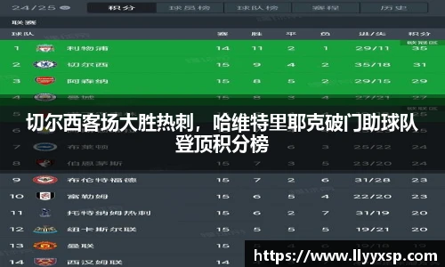 切尔西客场大胜热刺，哈维特里耶克破门助球队登顶积分榜